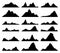 Set of black and white mountain silhouettes. vector