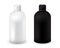 Set of black and white plastic bottle template for shampoo, shower gel, lotion, body milk, bath foam. Ready for your