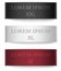 Set of black, white, red color fabric tags isolated on white background. Vector template label design