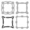 Set of black and white rope vector square frames