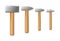 Set of blacksmith hammers with wooden handle. Vector industrial workers tool. Equipment for repair, contract and