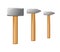 Set of blacksmith hammers with wooden handle. Vector industrial workers tool. Equipment for repair, contract and