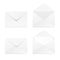Set of blank 3d envelopes mockup. Collection realistic envelopes template.