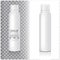 Set of blank deodorant spray for women or men. Vector mock up template of white metal bottle with transparent cap