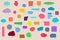 Set Blank empty colorful Stickers of Speech Bubbles with shadows. Vector illustration