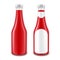 Set of Blank Glass Red Tomato Ketchup Bottle