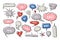 Set of blank speech bubbles in the style of handmade graphics