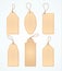 Set of Blank tags heart. Vector illustration