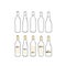 Set of blank template wine bottle hand drawn vector illustration.