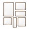 Set of Blank wood photo frame on white background vector eps10