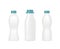 Set of blank yogurt white bottles . Vector