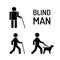 Set blind man and seeing eye dog