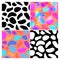 Set of blob seamless pattern background. Fluid blot design for wallpaper, printing products, or textiles