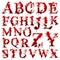 Set of Bloody letters isolated