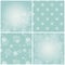 Set of blue backgrounds with snowflakes.