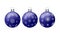 Set of blue Christmas balloons on a white background. Decorative holiday
