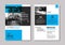 Set of blue cover and layout brochure, flyer, poster, annual rep