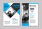 Set of blue cover and layout brochure, flyer, poster, annual rep