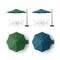 Set of Blue Green Patio Outdoor Beach Umbrella