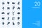 Set of BLUE HAMSTER Library mammals icons