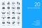 Set of BLUE HAMSTER Library social network icons