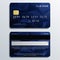 Set of Blue Premium Credit Cards in Geometrical Pattern : Vector Illustration