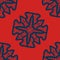 Set of blue on red mandalas seamless.Decorative symmetry ornaments.Anti-stress therapy pattern. Weave design tiled.