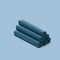 Set Of Blue Rolled Yoga or Fitness Mat on Blue Background. Minimalism. Zen and Balance. Sport Equipment. 3d Rendering