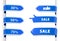 Set of blue sale labels.