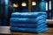 Set of blue terry towels
