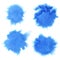 Set of blue watercolor stains