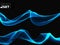 Set of blue waves flow smooth sky abstract background