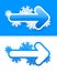 Set of blue winter arrow stickers