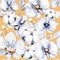 Set of Blue and yellow Watercolor illustration Tropical Orchid grey seamless patterns. Trendy fabric illustration. Exotic blossom