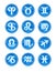 Set of blue zodiac astrology icons for horoscope