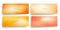 Set of blurred horizontal banners with bright orange colored gradients. Defocused abstract vibrant templates collection.