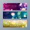 Set of blurry bokeh banners templates