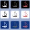 Set of the boat icons. Ships icons.