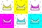Set Boat swing icon isolated on color background. Childrens entertainment playground. Attraction riding ship, swinging