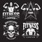 Set of bodybuilding emblems