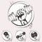 Set of bodybuilding emblems. Sport equipment