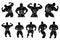 Set of bodybuilding icons, vector illustration