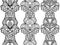 Set Boho ethnic seamless vertical patterns.