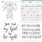 Set of boho style illustrations, patterns, letterimg.