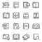 Set of book icons.   stroke