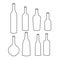 Set of bottle icons.