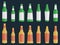 Set of bottles of beer in a flat style. Vector