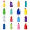 Set of bottles of cleaning products, vector illustration