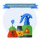 Set bottles with different poisons bats flying spider crawling around death insects protection vector.