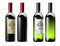 Set of bottles with red and white  wine.  3D vector. High detailed realistic illustration